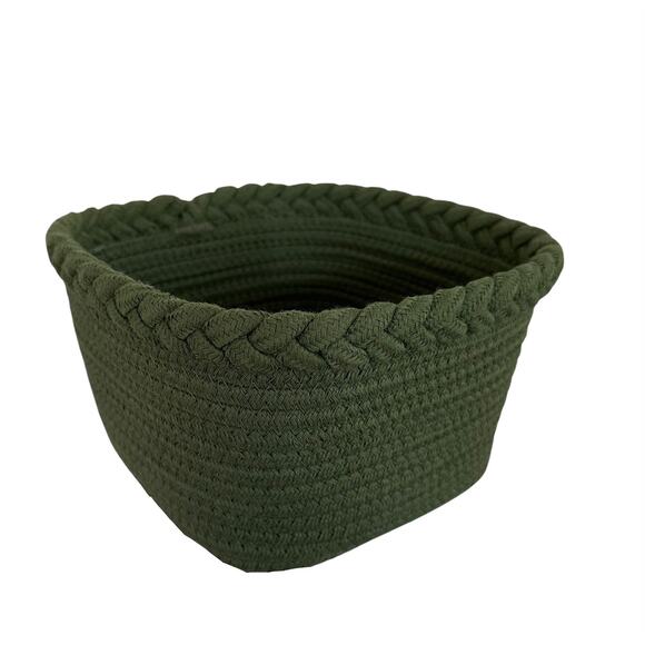 Set/3 Woven Rope Basket Green Organization Storage decor boho natural rustic bin - Picture 4 of 6